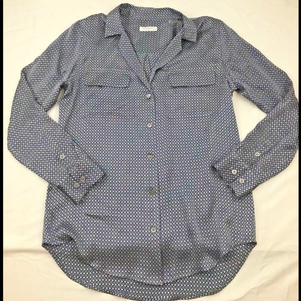 Equipment Femme Silk Button Front Blouse